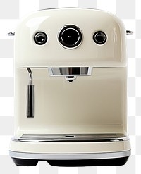 PNG A white minimal beige coffee machine white background coffeemaker technology.