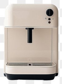 PNG A white minimal beige coffee machine white background coffeemaker technology.