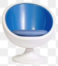 PNG Blue space age chair furniture porcelain armchair.