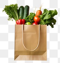 PNG Paper bag with vegetable handbag green plant