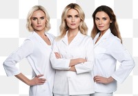 PNG White women wearing white medical scrubs suits portrait adult 