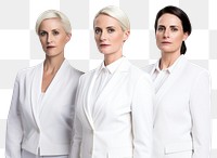 PNG White women wearing white corporate uniform portrait adult togetherness.