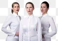PNG White women wearing white corporate uniform portrait sleeve adult.