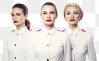 PNG White women wearing white formal airline stewardess uniform portrait lipstick adult.