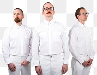 PNG White men wearing white corporate uniform portrait shirt adult.