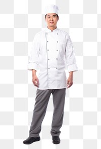 PNG Asian men wearing white chef uniform portrait adult white background.