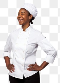 PNG Black women wearing white chef uniform portrait adult white background