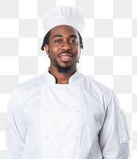 PNG Black men wearing white chef uniform portrait adult white background.