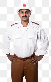 PNG Indian man wearing white fireman uniform portrait helmet adult.