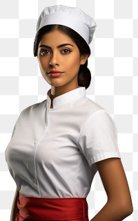 PNG Latin woman wearing blank white fast food uniform portrait adult hairstyle.