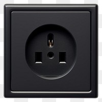 PNG  Black Wall socket electronics white background electricity. AI generated Image by rawpixel.