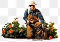 PNG Gardener gardening outdoors flower. AI generated Image by rawpixel.