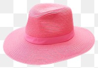 PNG Pink summer beach hat white background headwear headgear.