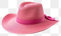 PNG Pink summer beach hat white background headwear sombrero.