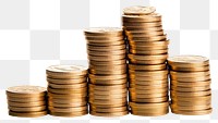 PNG  Coins money white background investment. AI generated Image by rawpixel.