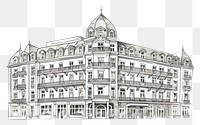 PNG Hotel drawing sketch architecture. AI generated Image by rawpixel.