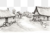 PNG Village drawing sketch outdoors. 