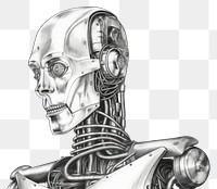 PNG Robot drawing sketch illustrated. AI generated Image by rawpixel.
