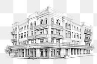 PNG Hotel drawing sketch city. AI generated Image by rawpixel.