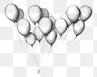 PNG Balloons drawing sketch white. AI generated Image by rawpixel.