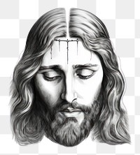 PNG Jesus drawing sketch portrait. AI generated Image by rawpixel.