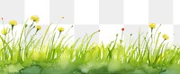 PNG Dandelion in the grass border backgrounds grassland outdoors.