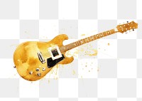 PNG  Guitar white background performance splattered. AI generated Image by rawpixel.