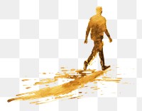 PNG  Man walking adult white background splattered. AI generated Image by rawpixel.