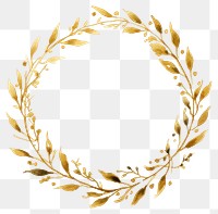 PNG  Wreath gold pattern white background. AI generated Image by rawpixel.