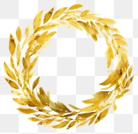 PNG  Wreath gold white background pattern. AI generated Image by rawpixel.