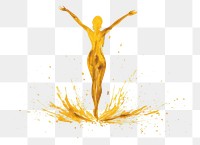 PNG  Yoga gold white background creativity. AI generated Image by rawpixel.