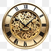 PNG  Gold clock wristwatch white background architecture
