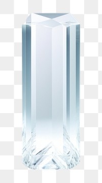 PNG  Transparent glass of pentagon pillar crystal vase white background.