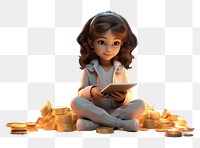 PNG Girl sitting money cross-legged. AI generated Image by rawpixel.