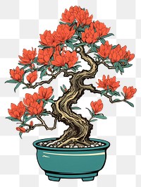 PNG  An isolated azalea bonzai pot flower art bonsai. AI generated Image by rawpixel.