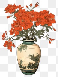 PNG  An isolated flower vase art painting plant. AI generated Image by rawpixel.
