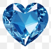 PNG Blue crystal heart gemstone jewelry diamond. AI generated Image by rawpixel.