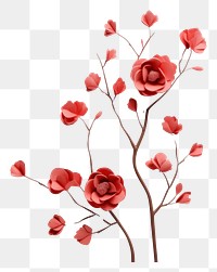 PNG  Chinese New Year style of minimalist rose flower petal plant.