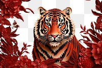 PNG  Chinese New Year style of tiger wildlife animal mammal.
