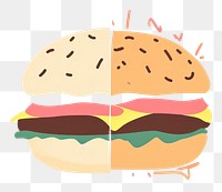 PNG Cute burger illustration food hamburger freshness.