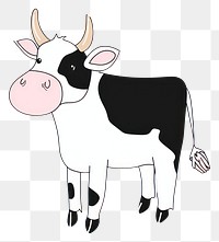 PNG Cute cow illustration livestock animal mammal.