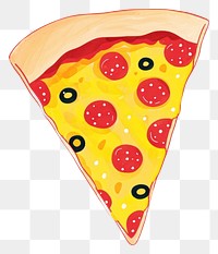 PNG Cute pizza illustration pepperoni freshness cheese.