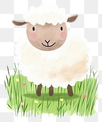 PNG Cute sheep illustration livestock outdoors animal.