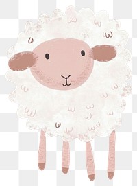PNG Cute sheep illustration animal mammal text.
