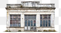 PNG  Abandoned building architecture white background deterioration