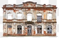 PNG  Abandoned building architecture white background deterioration