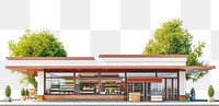 PNG  Grocery store architecture building plant.