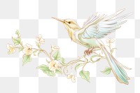 illustration of *a bird in the style of Alphonse Mucha* isolated on white background --style 19pADPufIwHTB19 --ar 3:2