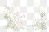 PNG Painting of bush bloom border backgrounds pattern flower.