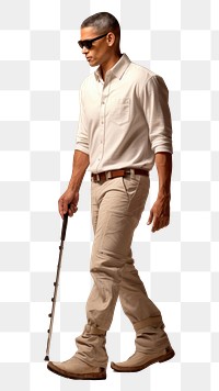 PNG A blind man footwear person adult. AI generated Image by rawpixel.